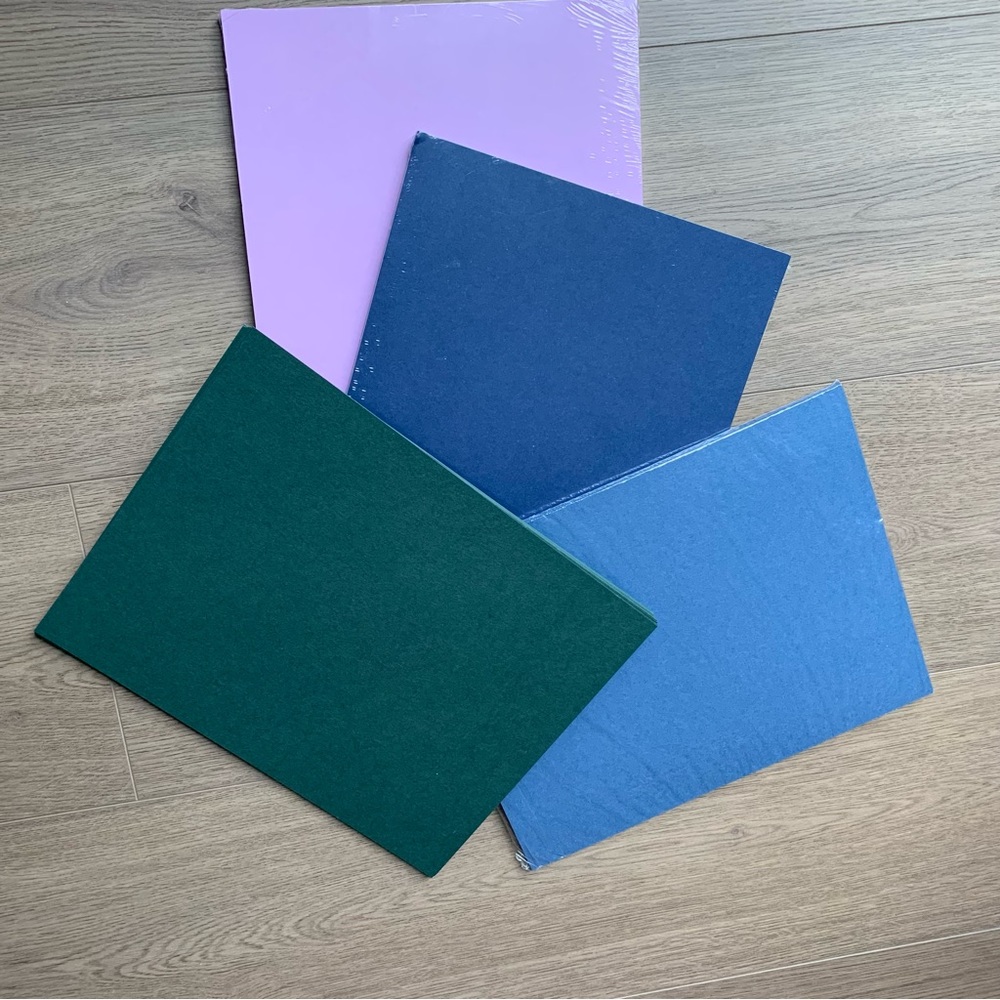 Stampin’ Up! Cardstock bundle. Freesia, misty moonlight, navy & forest green.